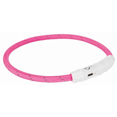 Trixie Leuchthalsband Hund Blitz Usb Tpu / Nylon Rosa