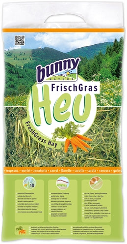 Bunny Nature Häschen Natürliches Frisches Grasheu Mit Karotte