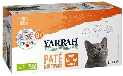 Yarrah Bio-Multipack Pastete Lachs/Rind/Truthahn/Huhn Getreidefrei