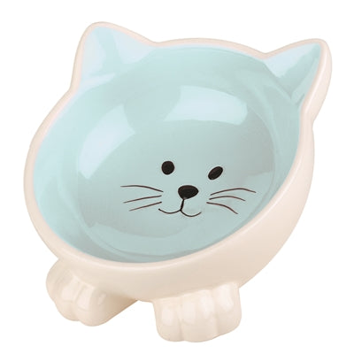 Happy Pet Happy-Cap-Futternapf Katzenkugel Blau / Creme