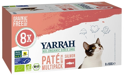 Yarrah Katze Bio-Multipack Pastete Lachs Getreidefrei