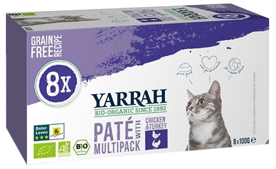 Yarrah Katzen-Multipack Pastete Huhn/Truthahn Getreidefrei