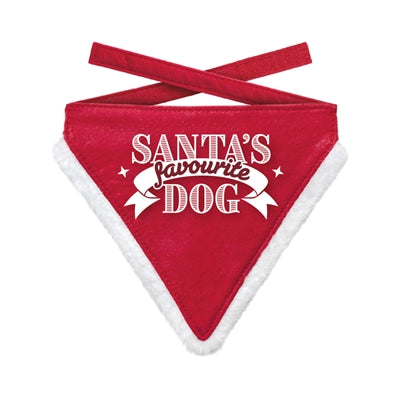 Plenty Gifts Weihnachtsbandana Santas Lieblingshund Rot