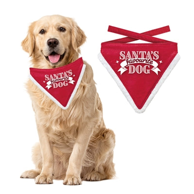 Plenty Gifts Weihnachtsbandana Santas Lieblingshund Rot