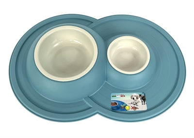 Happy Pet Mad About Pets Futter-/Trinknapf Vulkan Doppelt Hellblau