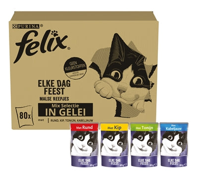 Felix Jeden Tag Schlemmen In Gelee Thunfisch / Kabeljau / Rindfleisch / Huhn