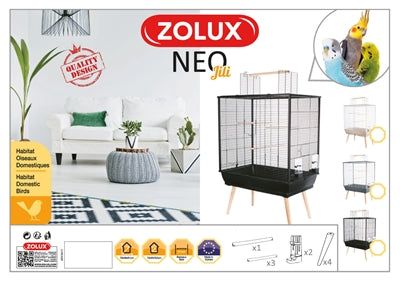 Zolux Vogelkäfig Neo Jili Schwarz