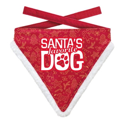 Plenty Gifts Weihnachtsbandana Santas Lieblingshund Pfote Rot