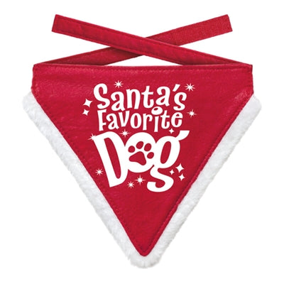 Plenty Gifts Weihnachtsbandana Santas Lieblingshund Rot