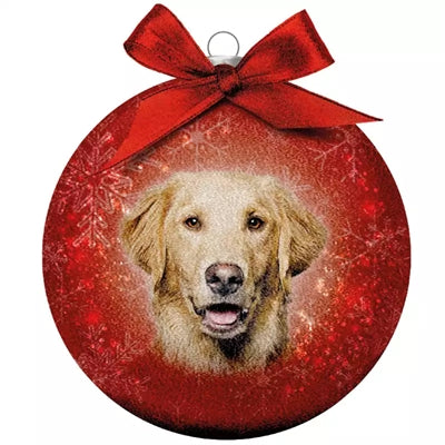 Plenty Gifts Christbaumkugel Gefrostet Golden Retriever Rot