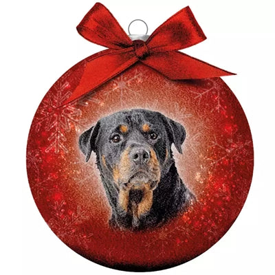 Plenty Gifts Kugel Gefrostet Rottweiler Rot