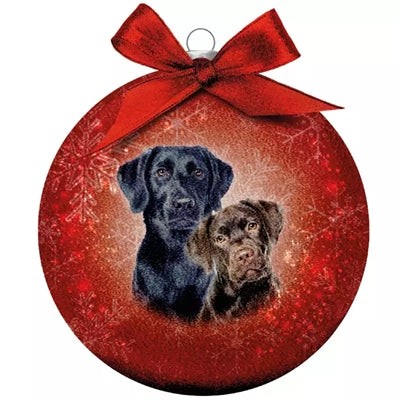 Plenty Gifts Weihnachtskugel Gefrostet Labradors Rot