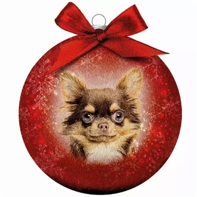 Plenty Gifts Weihnachtskugel Mattiert Chihuahua Rot