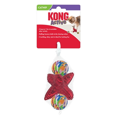 Kong Katze Aktiv Jacks Bouncy Ball Multipack Mit Katzenminze Rot