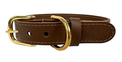 Sazzz Hundehalsband Braveheart Classic Leder Sattel Braun