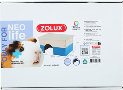 Zolux Neolife Holzhaus Meerschweinchen Blau