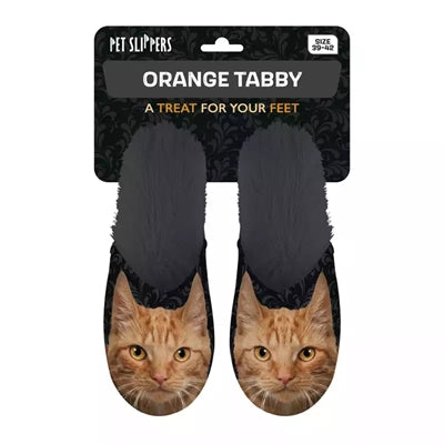 Markenlos Pantoffel Orange Katze Schwarz