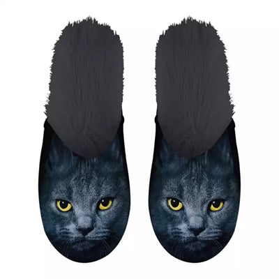 Markenlos Pantoffel Schwarz Katze Schwarz