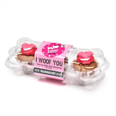 The Barkin Bakery I Woof You Valentine Mini Iced Woofins Trio Assorted